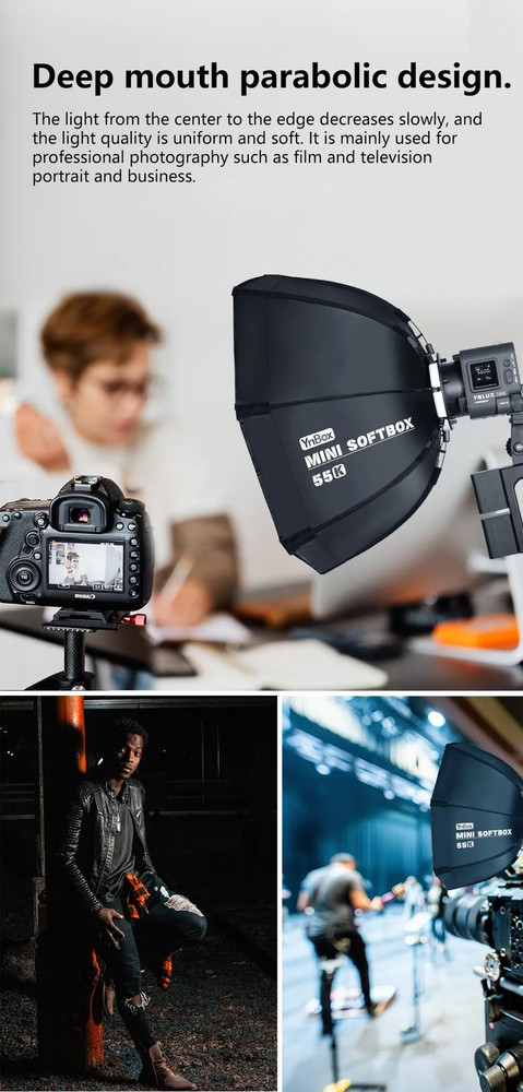 YONGNUO 55K 55cm Bowens Mount Softbox Diffuser for YNLUX100 Led Light Soft box
