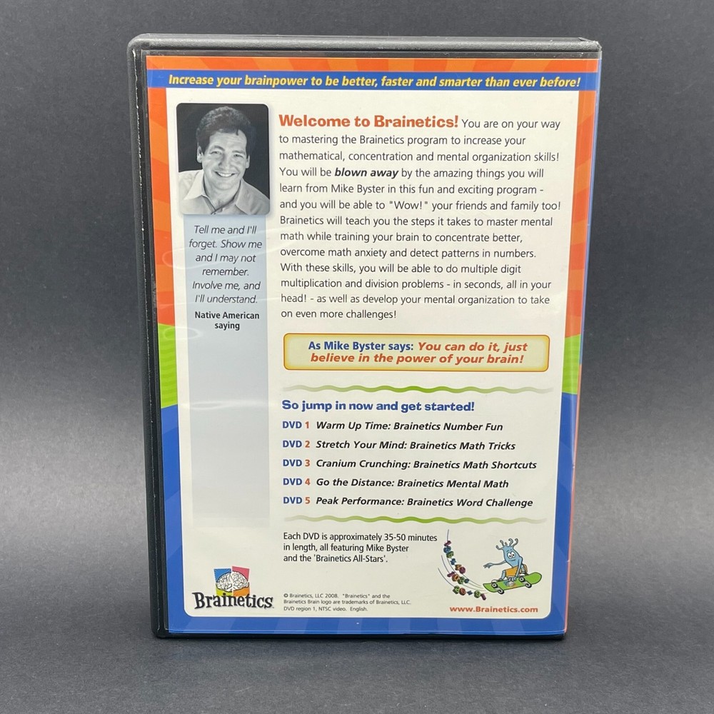 BRAINETICS A Breakthrough Mind and Memory System 5 DVD Set 2008 Excellent