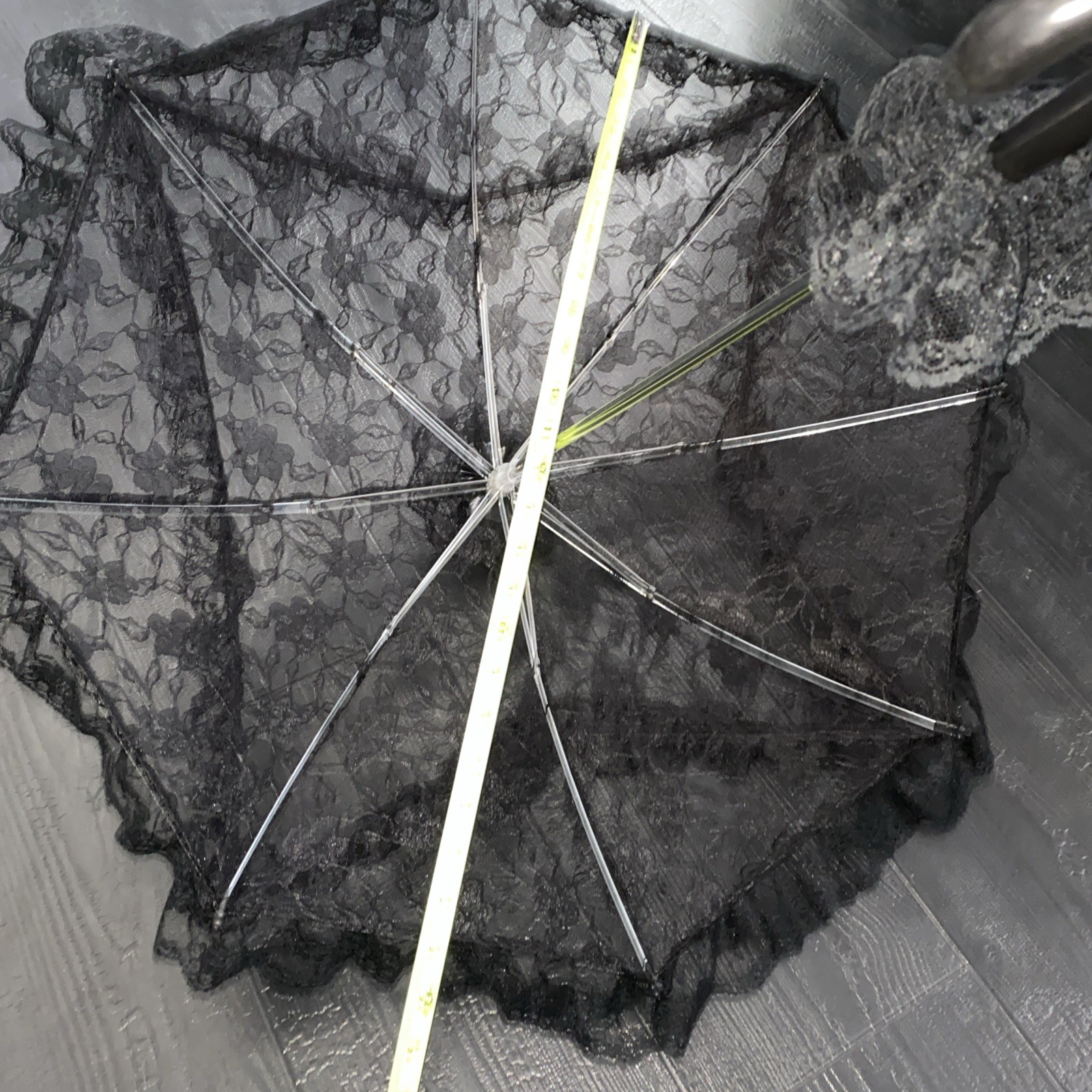 Goth Gothic Cosplay Wedding Bride Bridal Umbrella Parasol Black Lace