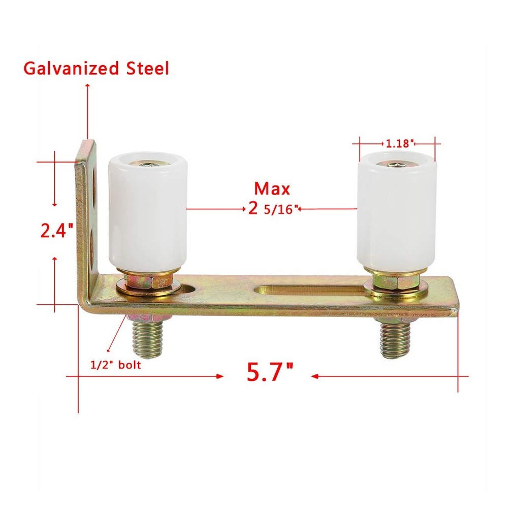 Slide Gate Guide Roller with L Post Bracket, Adjustable Dual Nylon Rollers Ga...