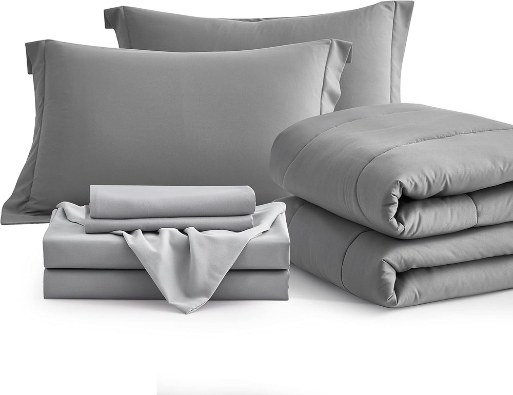 Down Comforter Set 7-Piece Bedding Set - Down Alternative Bedding Set QUEEN