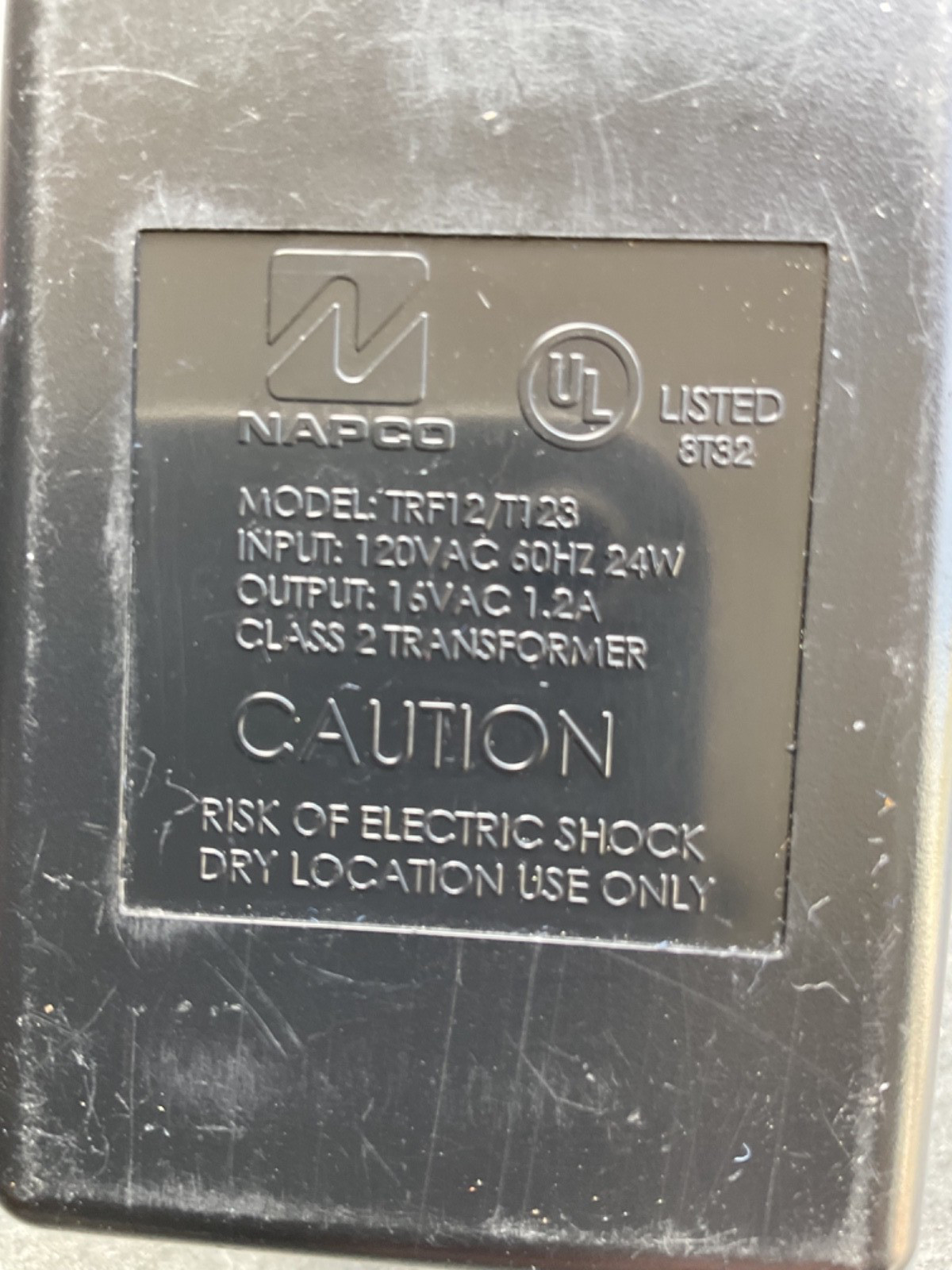 Napco Security Transformer 16.5VAC 1.5VA Power Supply