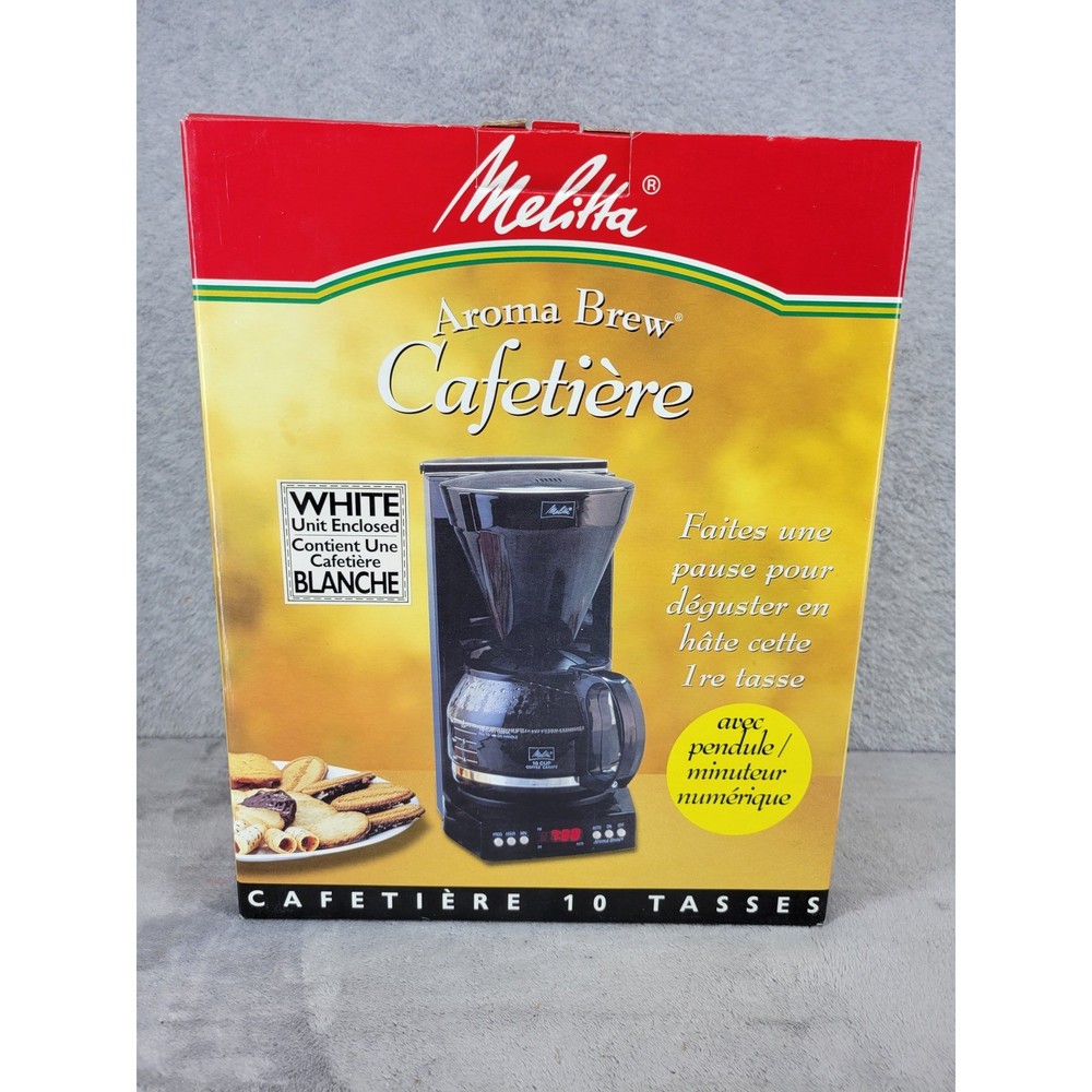 Melitta Aroma Brew 10 Cup Coffee Maker Programmable Digital Clock Timer White