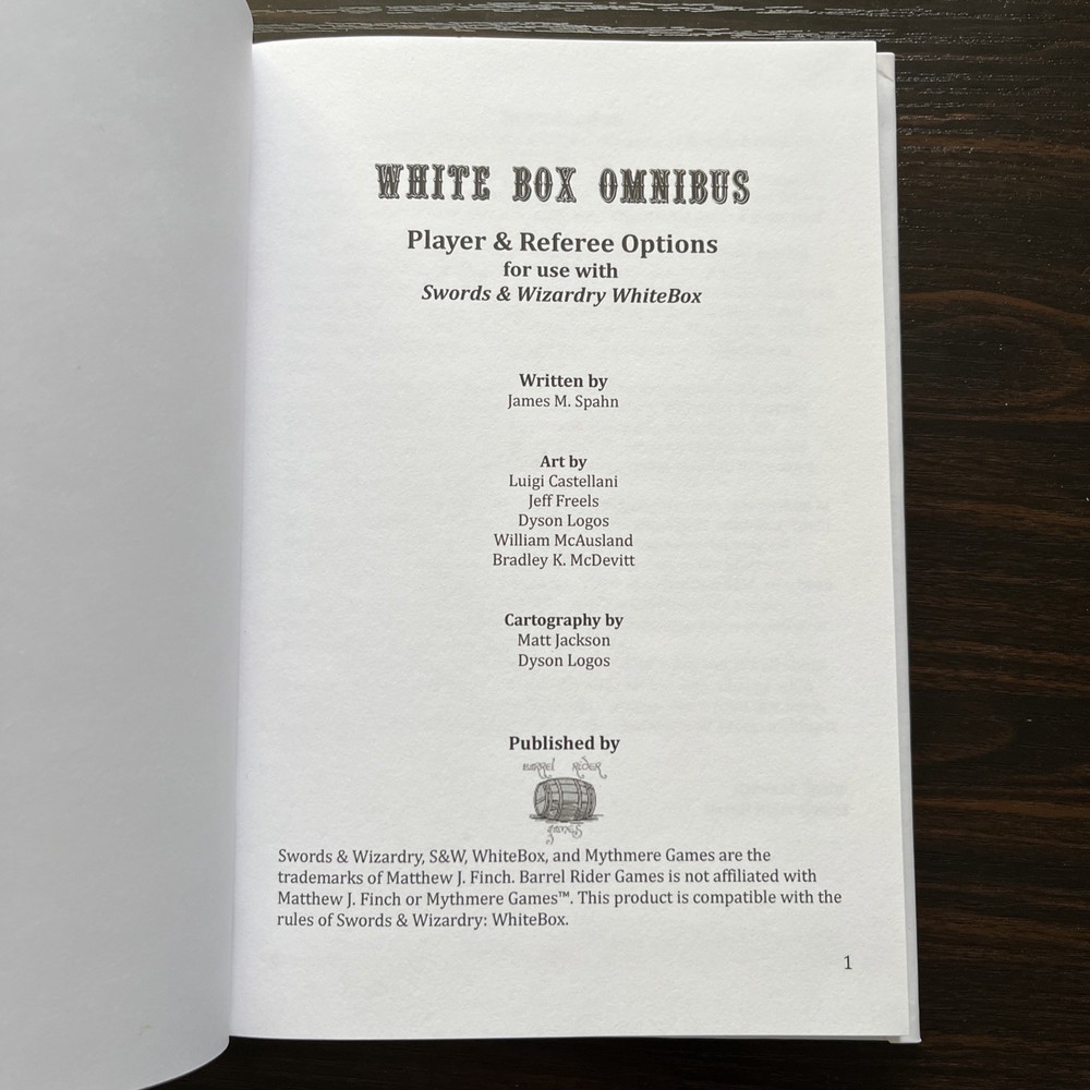 White Box Omnibus - Player & Referee Options For Whitebox RPG