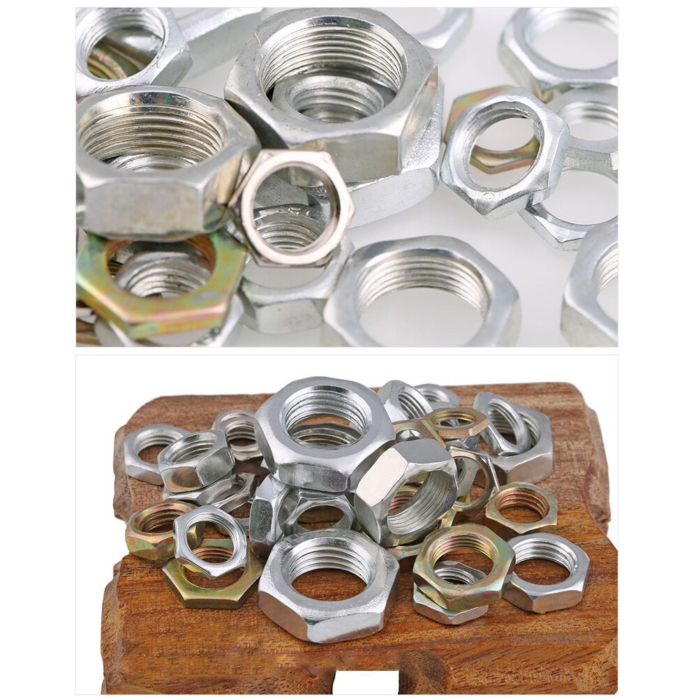 M7 - M16 Fine Pitch Thread Hex Thin Half Lock Nuts Hex jam Nut Zinc Plated Steel