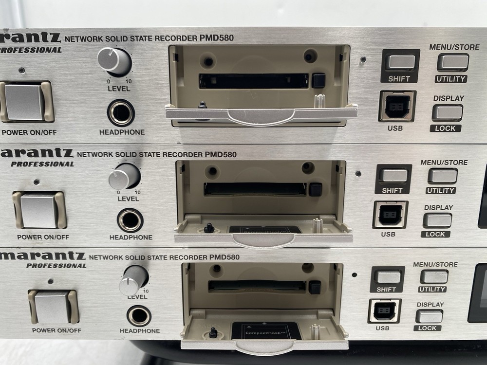 Lot of 3 Marantz PMD580 Rack-Mount CompactFlash Network Solid State Recorder