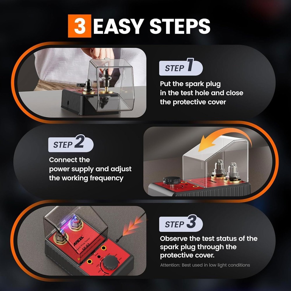 Spark Plug Tester Ignition System Car Detector Dual Hole Test Tool Diagnostic