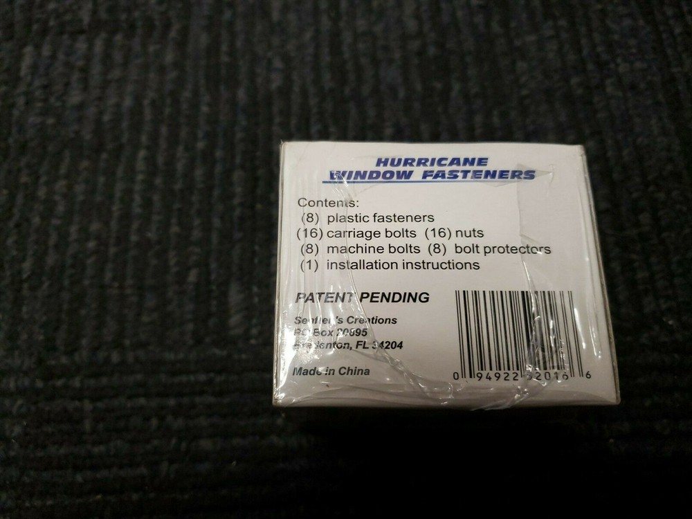 HURRICANE WINDOW FASTENERS