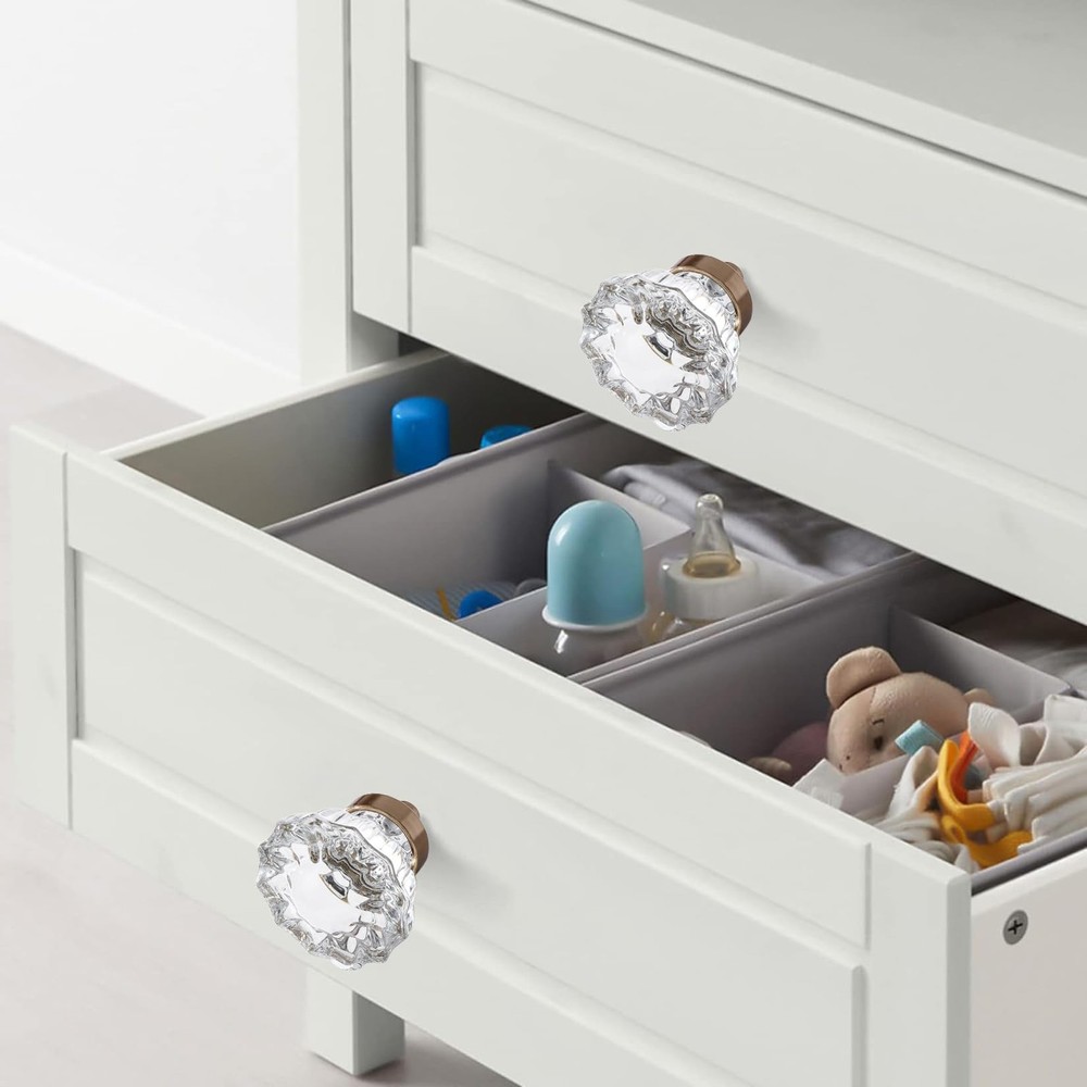 8 Pack Crystal Drawer Knobs Cabinet Knob Antique Drawer Pulls, Kitchens Close...