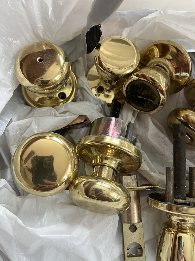 Salvage Hardware Polished Brass Bronze Door Knobs Multiple Pieces Vintage