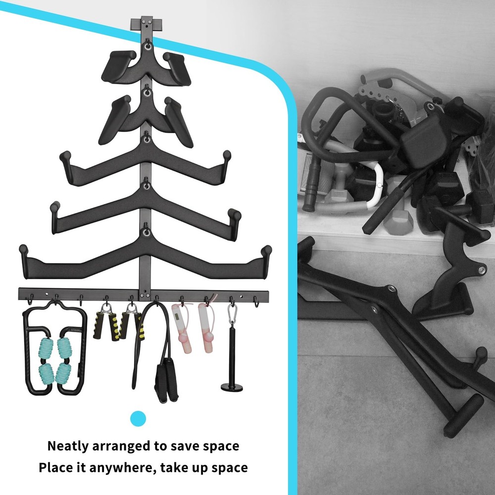 LAT Pulldown Attachment Storage Rack Wall Mount, Mag Grip LAT Pull Down Bar &...