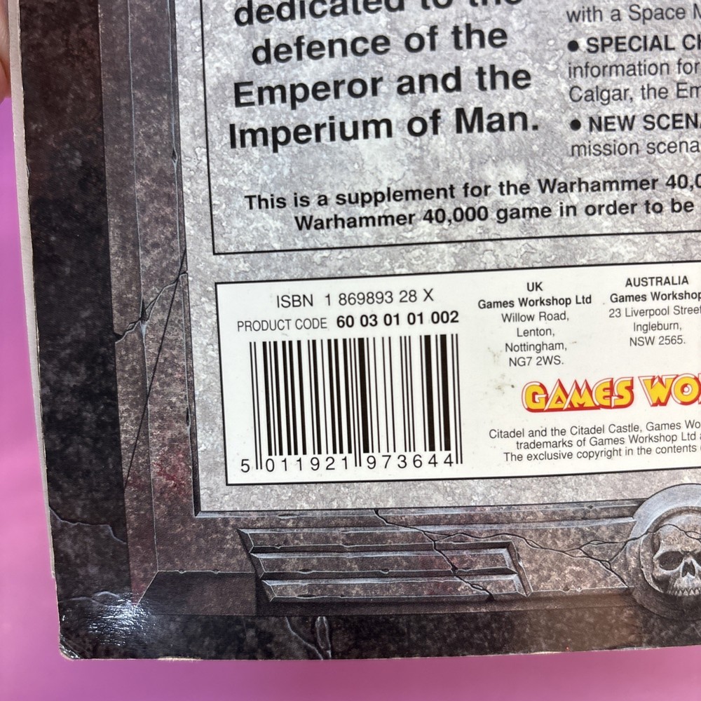 Games Workshop - Warhammer 40K - Codex - Space Marines - 1998 FREE SHIPPING
