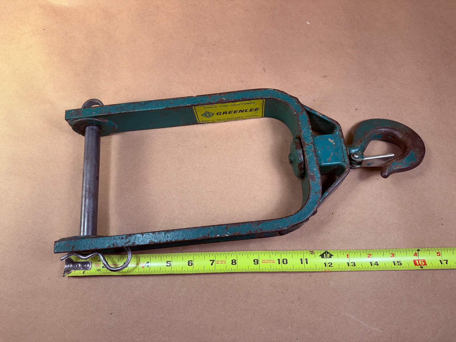 Greenlee 651 - 12" Hook Type Cable Puller Sheave - Frame Only - No Spindle