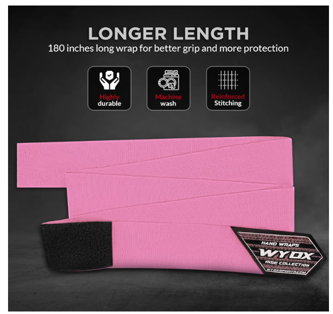 WYOX Boxing Hand Wraps Elasticated Thumb Loop Bandages Pink New