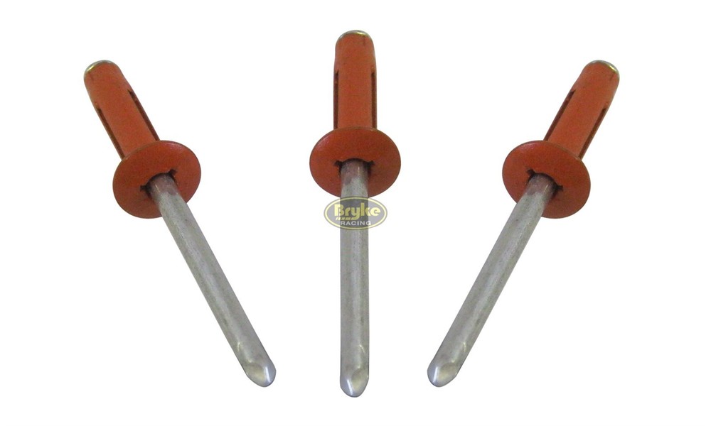 Exploding Small Head Orange Pop Rivets 50ct. Tri Fold Fasteners Rivet USMTS IMCA