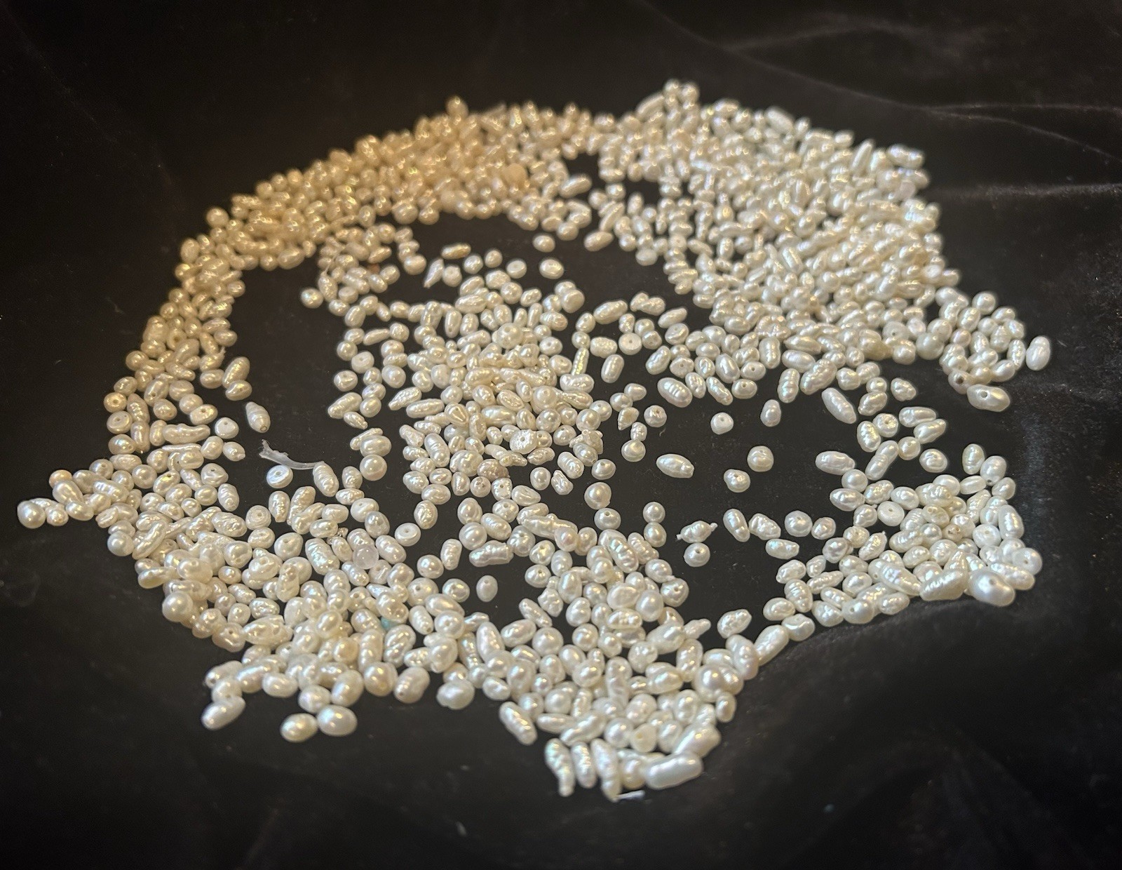 100 VINTAGE GENUINE FRESHWATER BIWA NATURAL PEARL RICE BAROQUE BEADS FREE SHIP