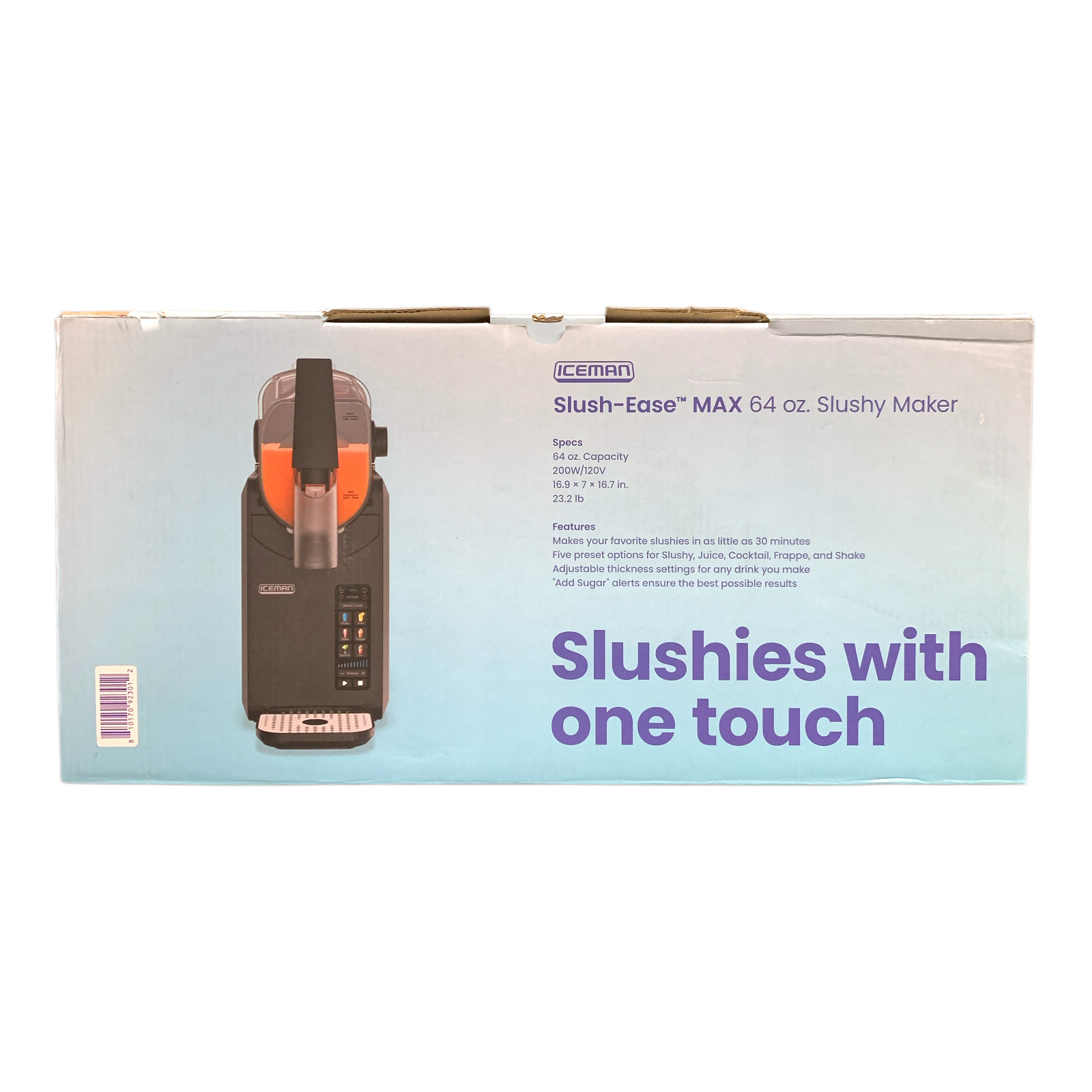 Iceman Slush-Ease Slushy Maker with Customizable Thickness, 64oz, Black