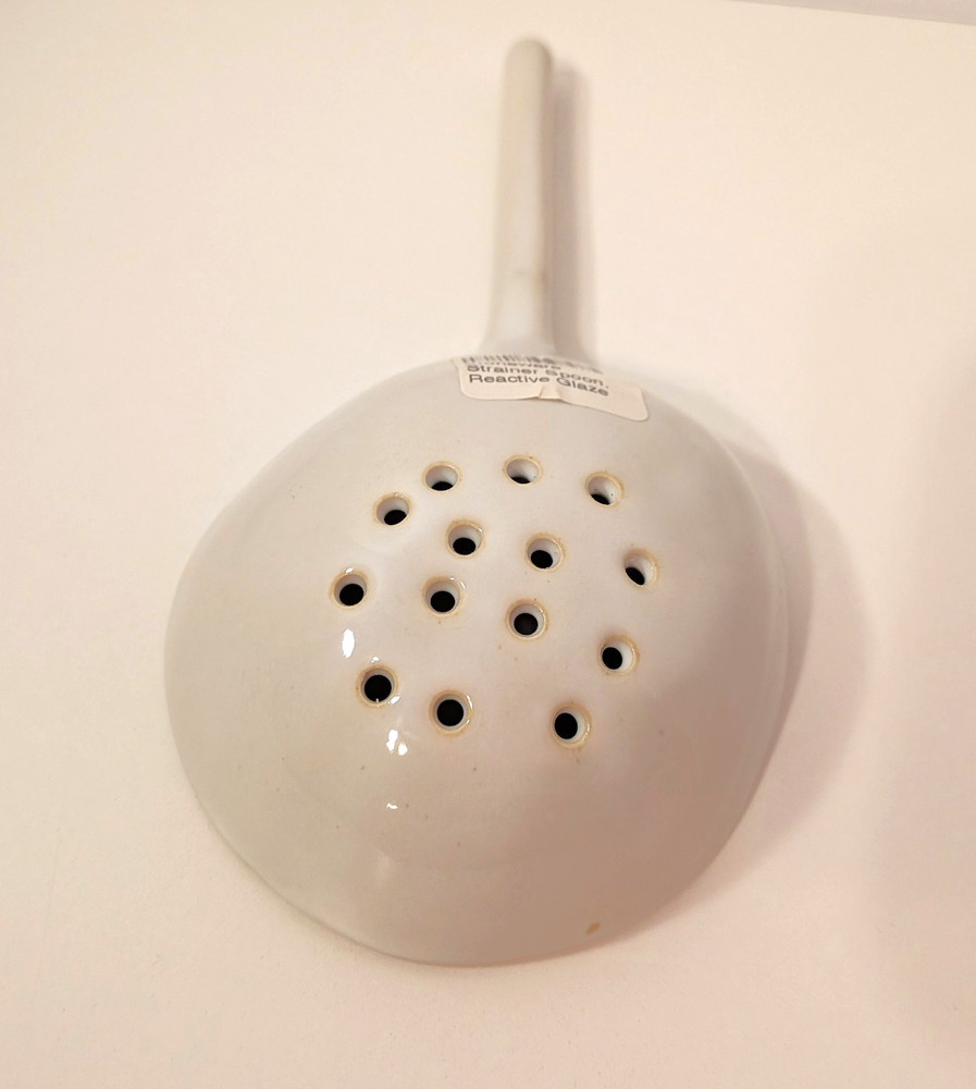 Stoneware Strainer Spoon Reactive Glaze 7" Single Utensil Kitchen Tools Scooper