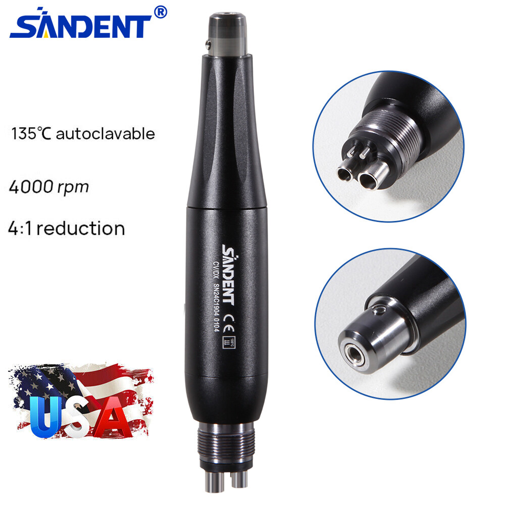 360° Swivel Dental Hygiene Prophy Handpiece Air Motor 4:1 Cone 4 Holes 4000 rpm