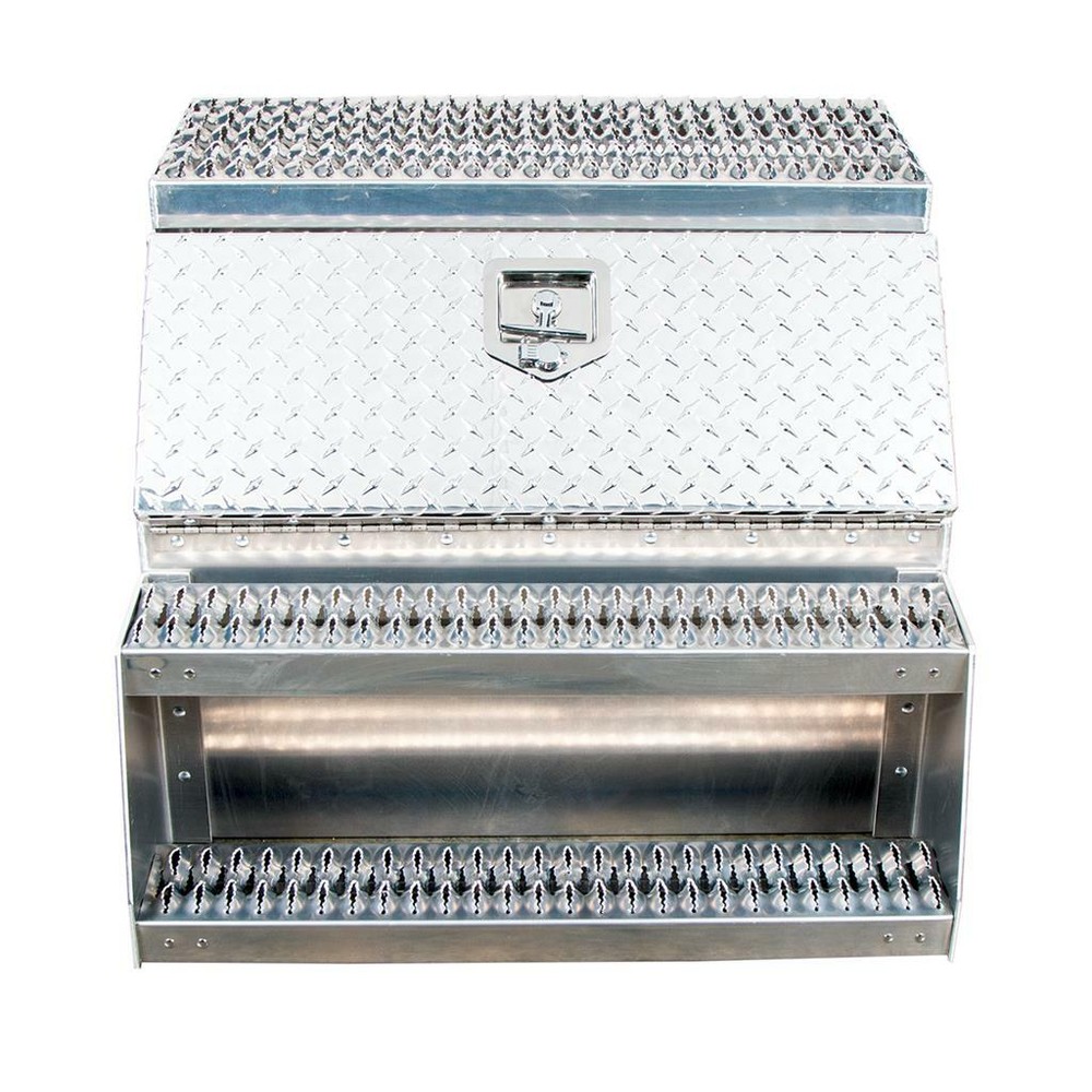 30" Aluminum Step Saddle Box with Lock and Keys