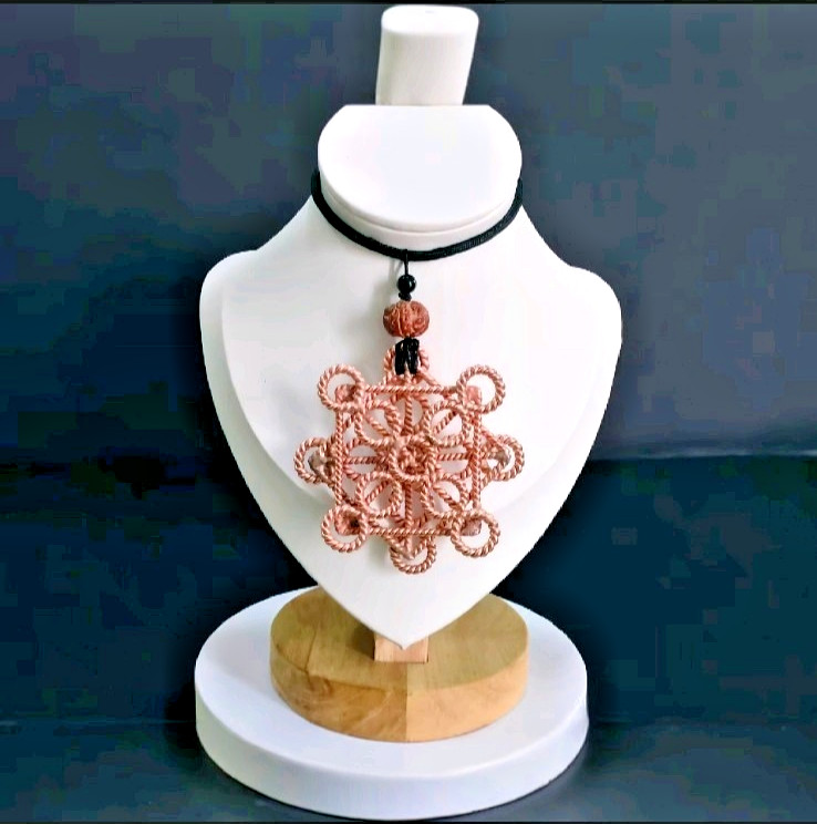 Tensor Ring 10 Metatron Cube Pendant Sacred Cubit 144,Copper,Handmake