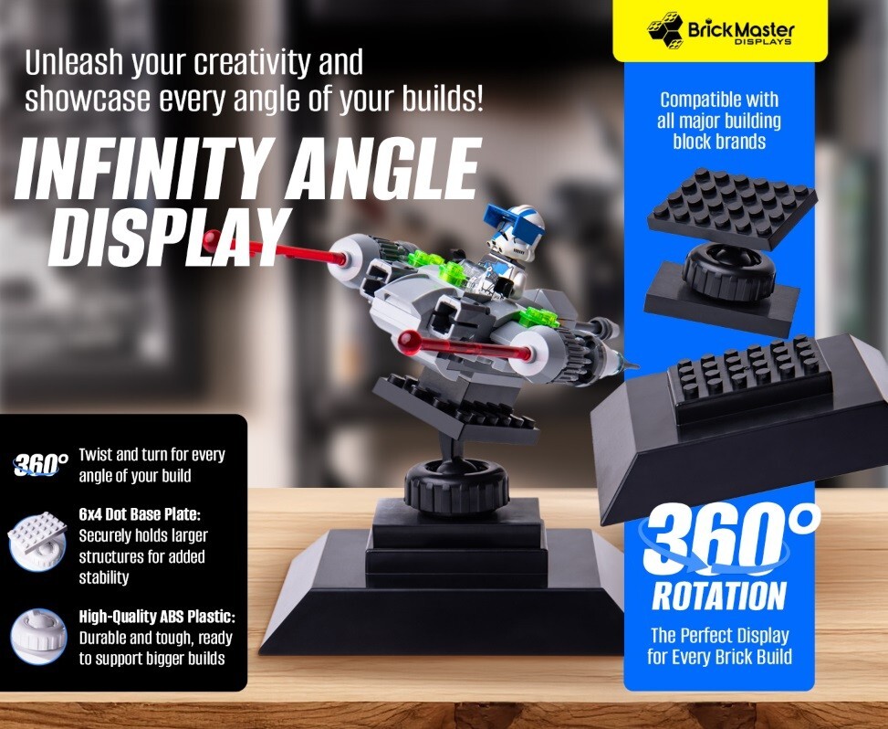 Infinity Angle Display Building Block Display Stand Compatible with Lego 2-PACK