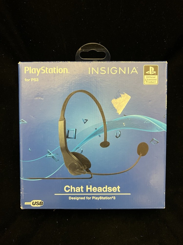 Insignia Official License PS3 Computer USB CHAT HEADSET Extra Long 11ft Cable