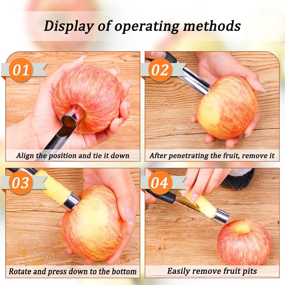 2PCS Apple Cupcake Corer, Fruit Vegetable Core Remover, Profession Healthy Stain