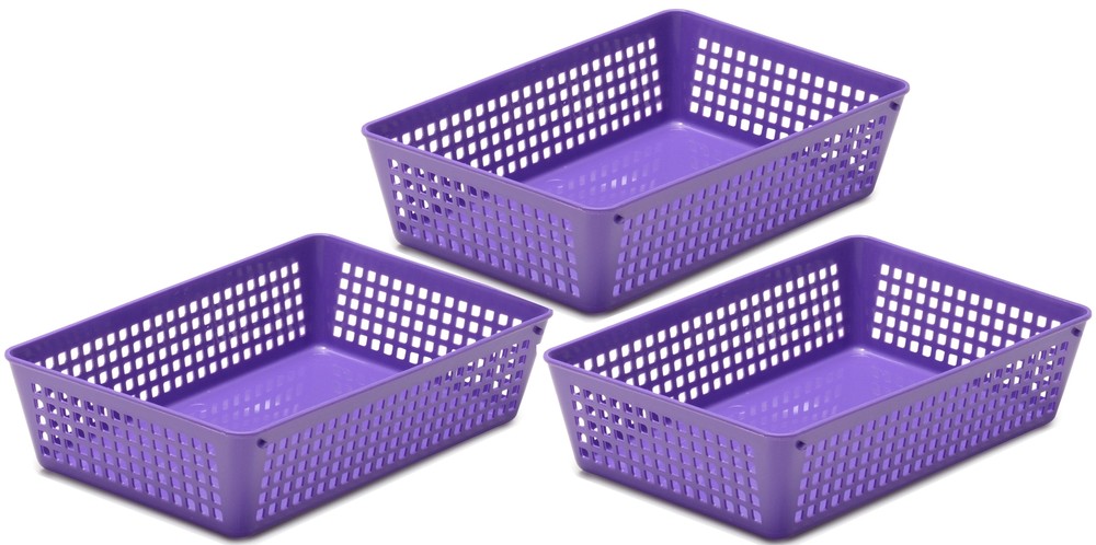 3-Pack Plastic Storage Baskets for Office Drawer, Desk, 32-1182-3