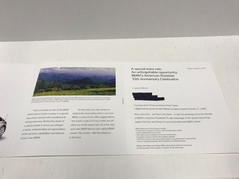 2006 BMW Roadster Info Booklet