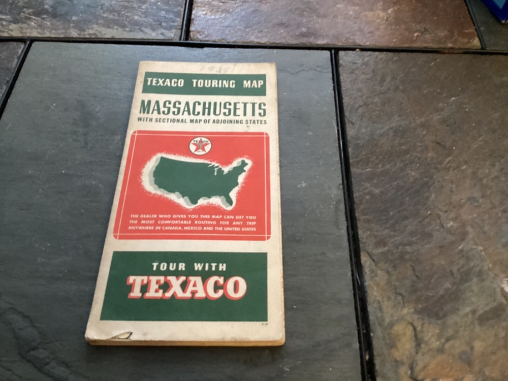 1939 Texaco Touring Map Massachusetts