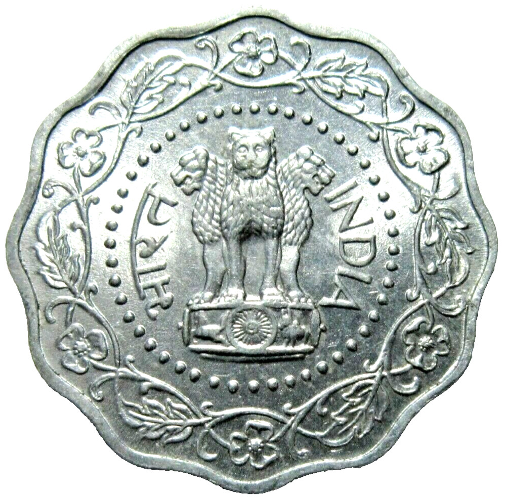 INDIA.  10 PAISE, 1974 B. UNCIRCULATED.