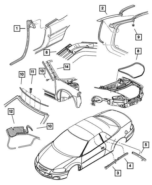 Genuine Mopar Weatherstrip Left 4878383AF