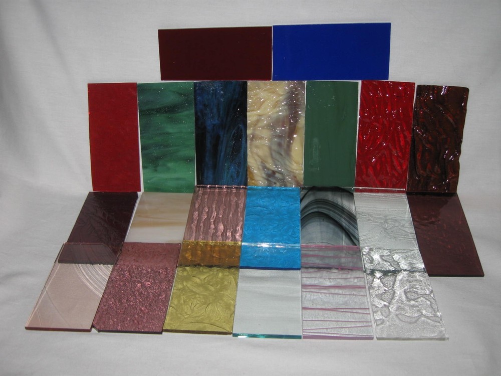 STAINED GLASS PACK: 2” X 4” MIXED SAMPLE GLASS PACK 18