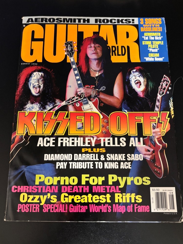 Kiss Ace Frehley Signed Guitar World to Lydia Criss Peter From Lydia's Auction