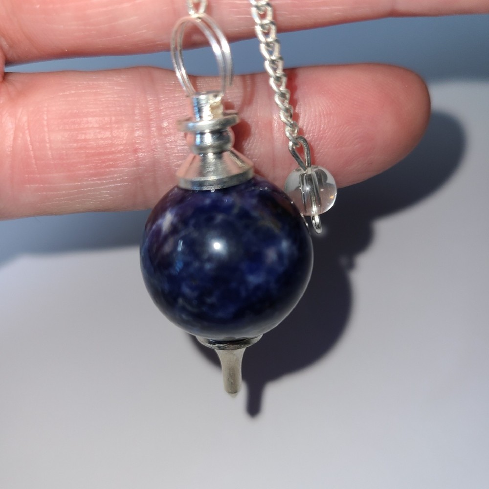Sodalite Sephoroton Ball Sphere Crystal Dowsing Pendulum Divination Tool
