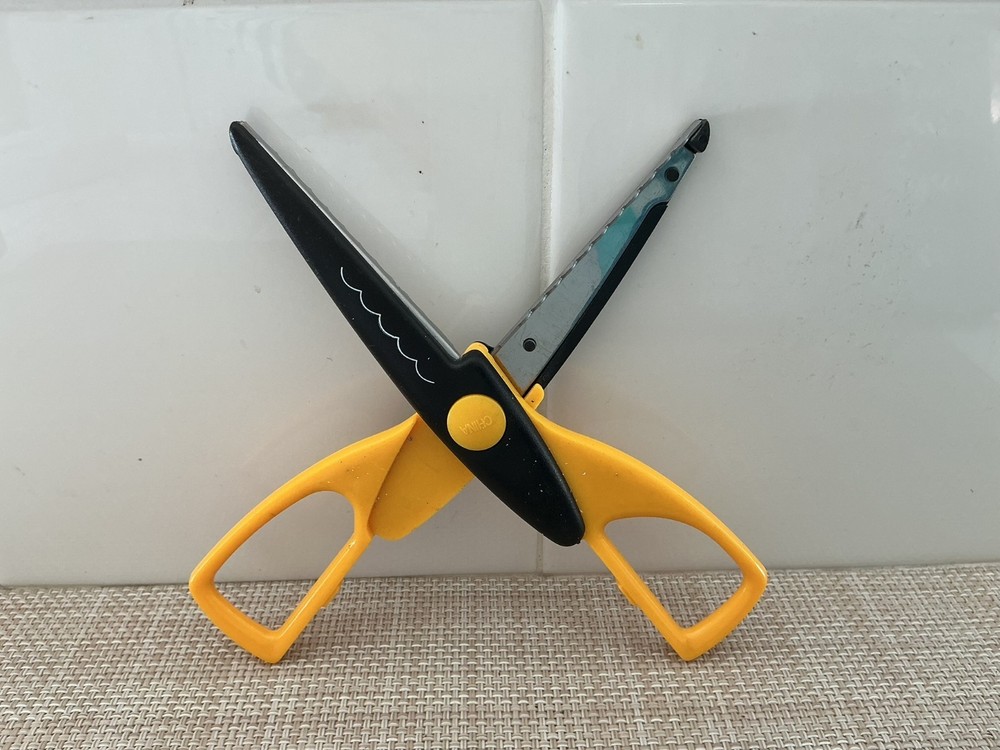 Yellow Handle Edgers Scissors For Crafting Scrapbooking Cardmaking