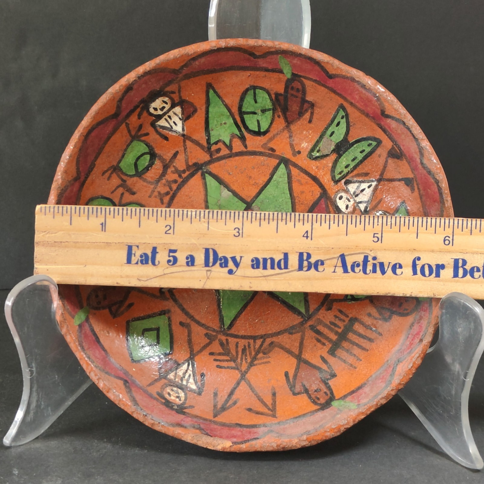 Pamunkey Indian Reservation 6“ Pottery Plate "Laughing Water" Signed READ SEE