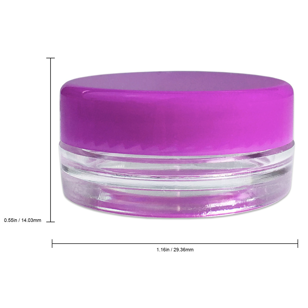 1000 Pieces 3 Gram/3ML Purple Plastic Makeup Cosmetic Sample Jar Containers
