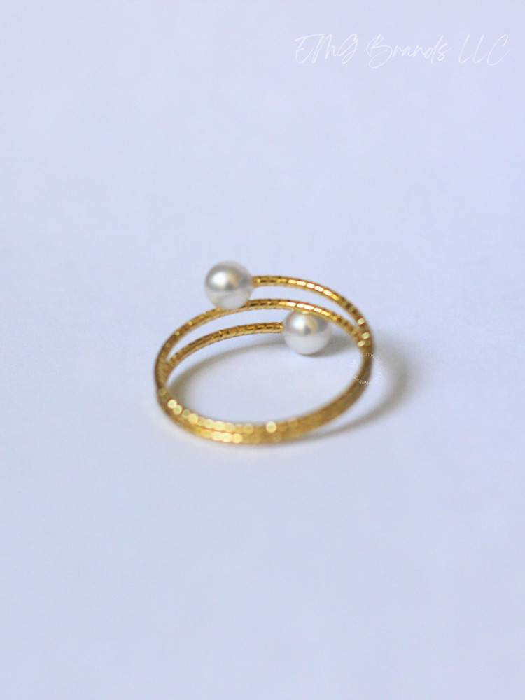 Double Akoya Pearl Ring