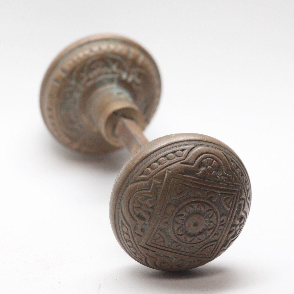 Antique 1880s Vernacular Bronze Corbin Passage Door Knobs