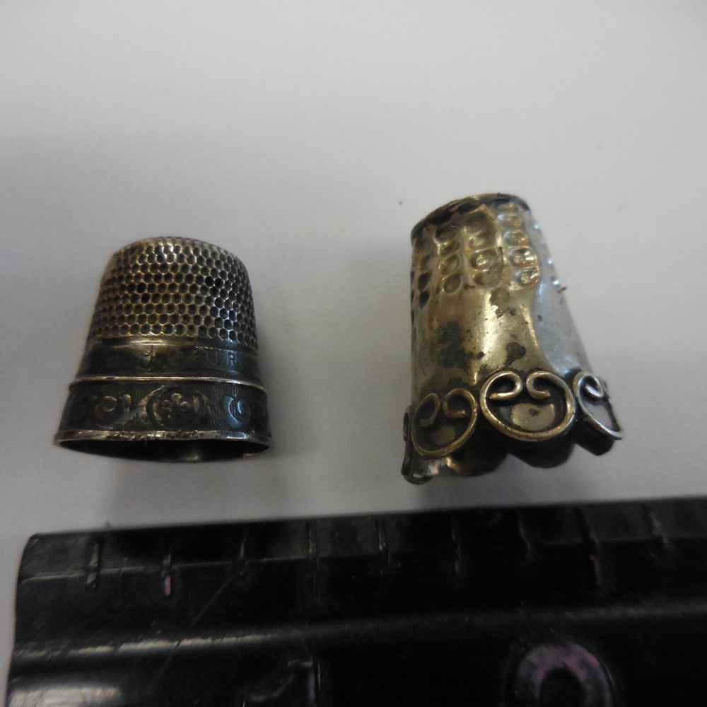 2 SILVER THIMBLES ~ ONE MARKED & OTHER TESTED STERLING