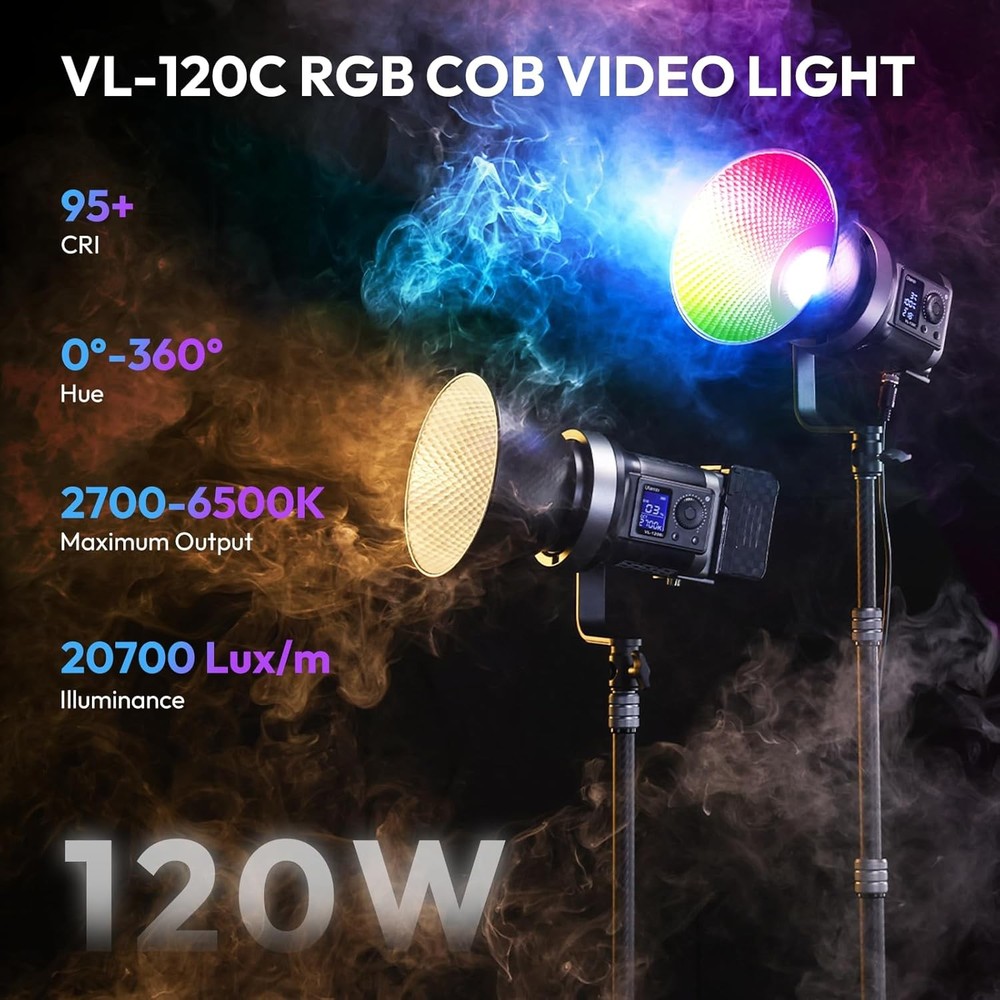 120W COB LED Video Light Studio Lighting Kit App Control