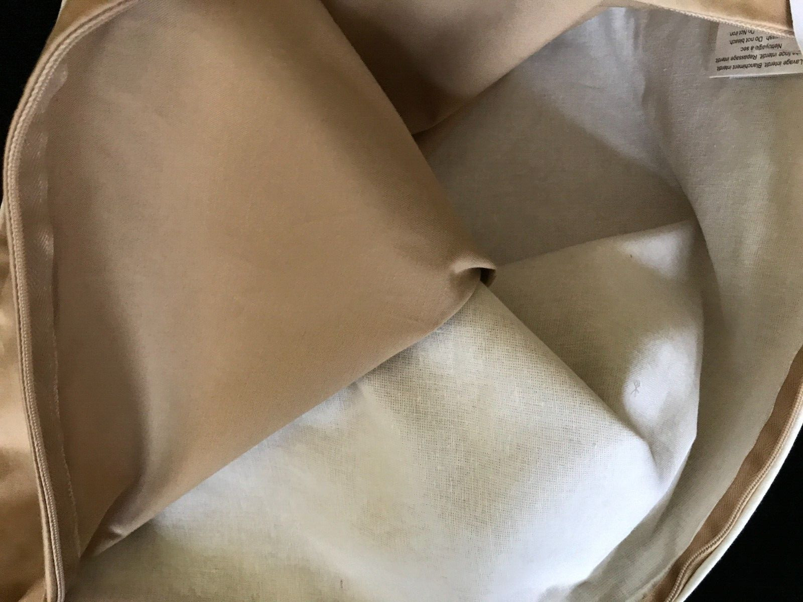 NWT Yves Delorme Accent Throw Cushion Pillow Cover Tan Floral Swirls Embroidery