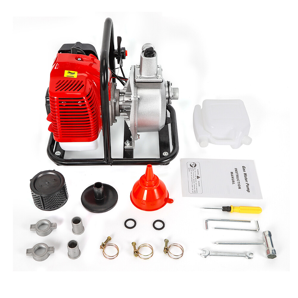 2 Stroke Gasoline Water Pump Gas-Powered Semi-Trash Irrigation Transfer Pump