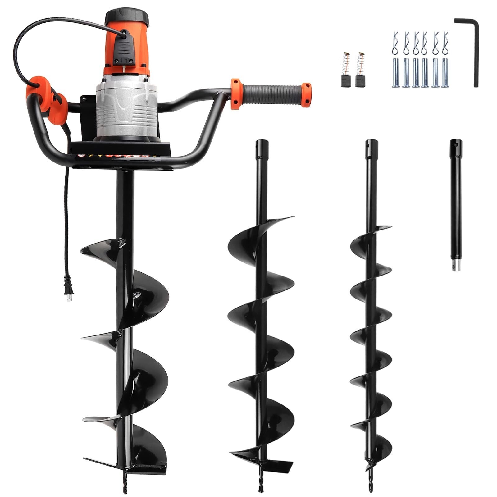 Electric Post Hole Digger with 4"+ 6"+8" Auger Bit for Quick Post Hole Digging