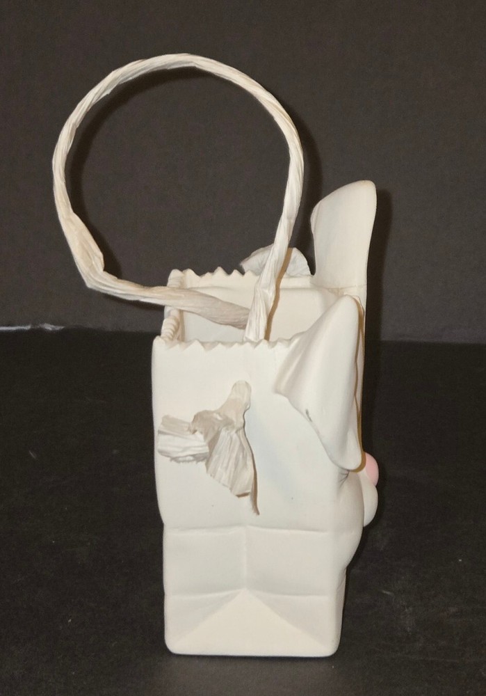 Easter Bunny Rabbit Spring Ceramic Bag Anthropomorphic Scioto Mold 5.25"