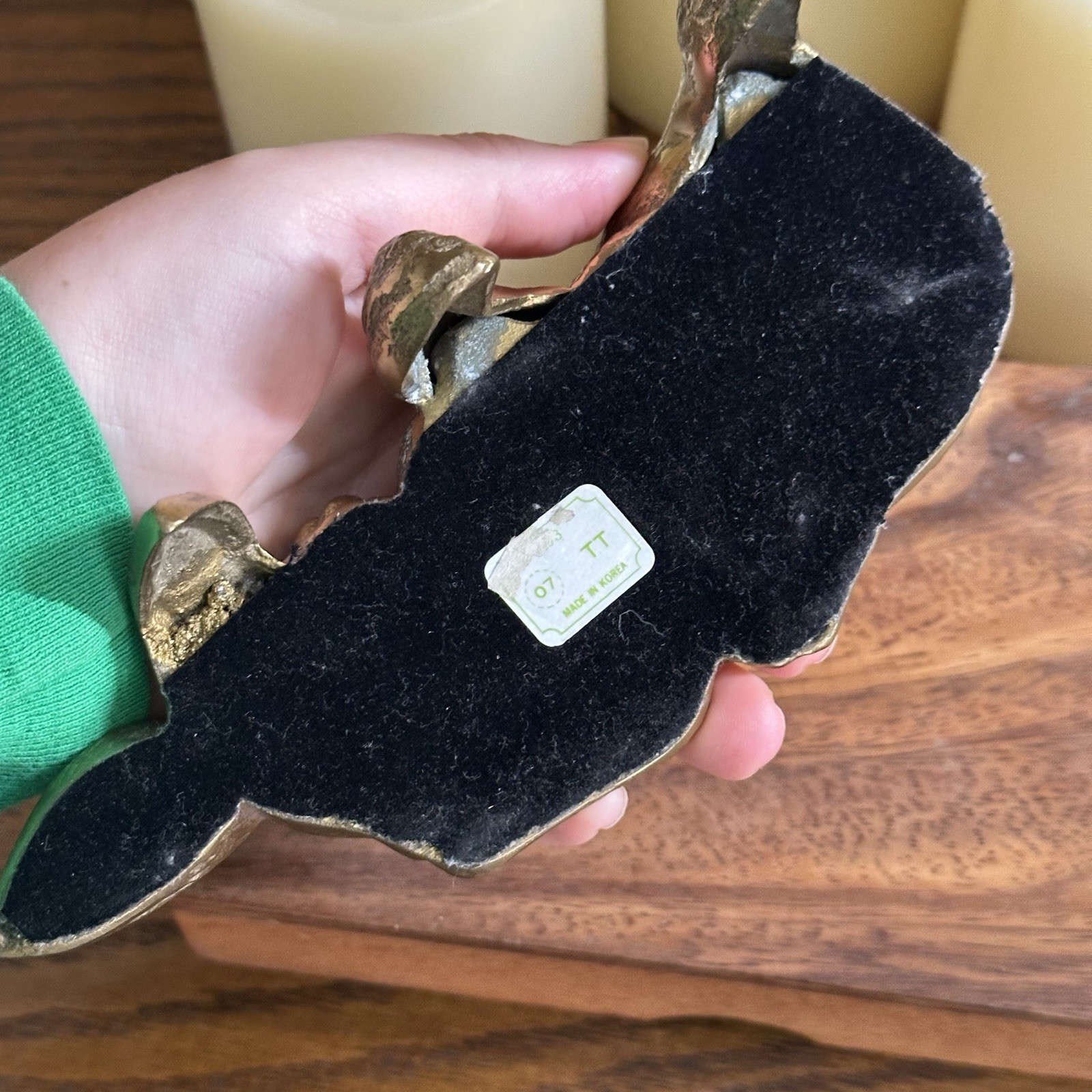 Vintage Sleeping Brass Bunny Rabbit Shelf Sitter