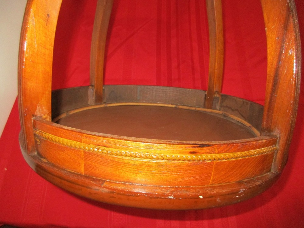 Mid Century Round Solid Wood / Glass End Table / Side Table