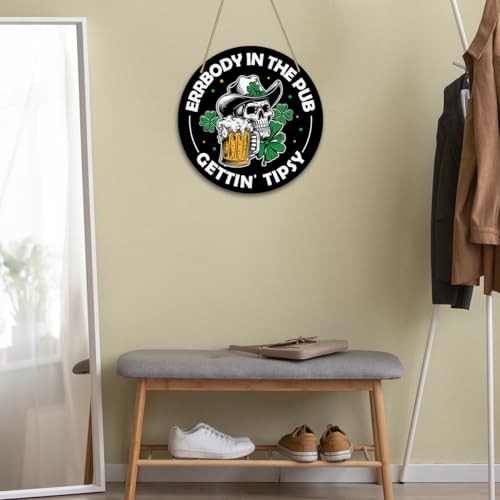 St. Patrick's Day Sign Irish Pub Decor St Patricks Day Western Skeleton Wood